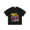 Zurück in die 90er T-Shirt Schwarz Ghettoblaster und Kassetten Grafikdruck Unisex Lässig Streetwear für Männer Frauen Party Outfit
