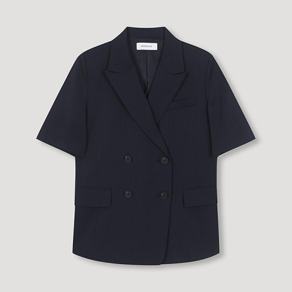 

She S miSS Peaked Collar Double Jacket SwSjkn21070 Dn DARK NAVY/55