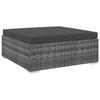 VidaXL Sectional Footrest 1 Pc with Cushion Woven Resin Grey 46803