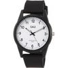 [citizen Q A] VS40 001 Analog Waterproof Urethane Strap Watch  Men S  White  Black X White  Arabia 