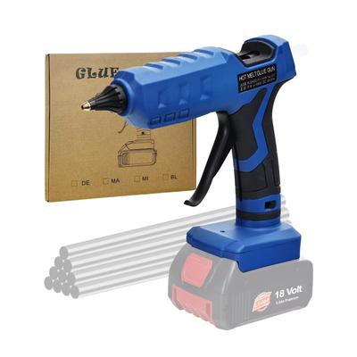 100W Cordless Hot Glue Gun for Bosch 18V Battery with 10pcs 11mm Glue Sticks 30s Quick Preheat Hot Melt Glue Gun (No Battery)