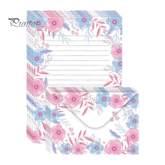 Floral Stationery Set 5Pcs Butterfly Paper Envelope Set, Vintage Writing with Lined Artistic Message Pages, Letter Kit for Letters, Greeting Messages,