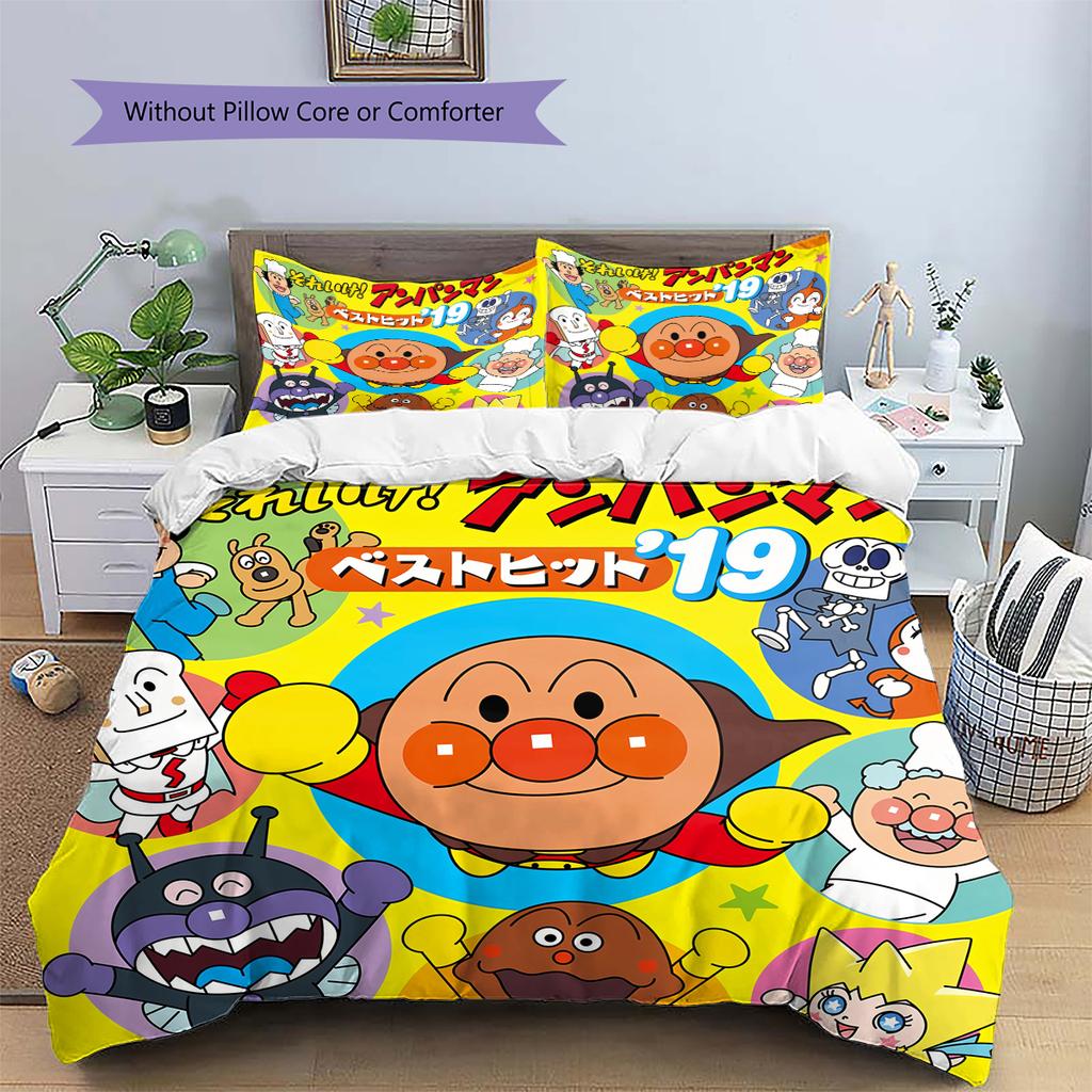 Anpanman Cute Style Bedding Set Duvet Cover Pillowcase No Filler, Soft Home Bedroom Decor, Perfect Gift for Fans.chl