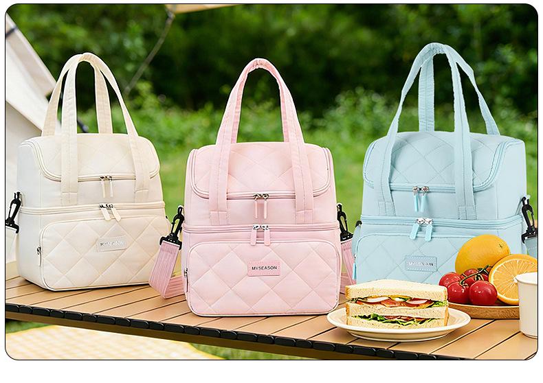 Large Capacity Double-Layer Insulated Picnic Bag with Thickened Aluminum Foil