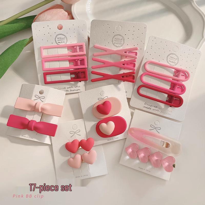 Pink Dopamine Hair Clip: Y2K Seamless Round Hairpin - Cute Small Side Clip for Women’s Bangs