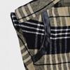 Womens Black White Plaid Wool Blend Midi Skirt With Large Pockets A-Line Office Wear Daily Commute