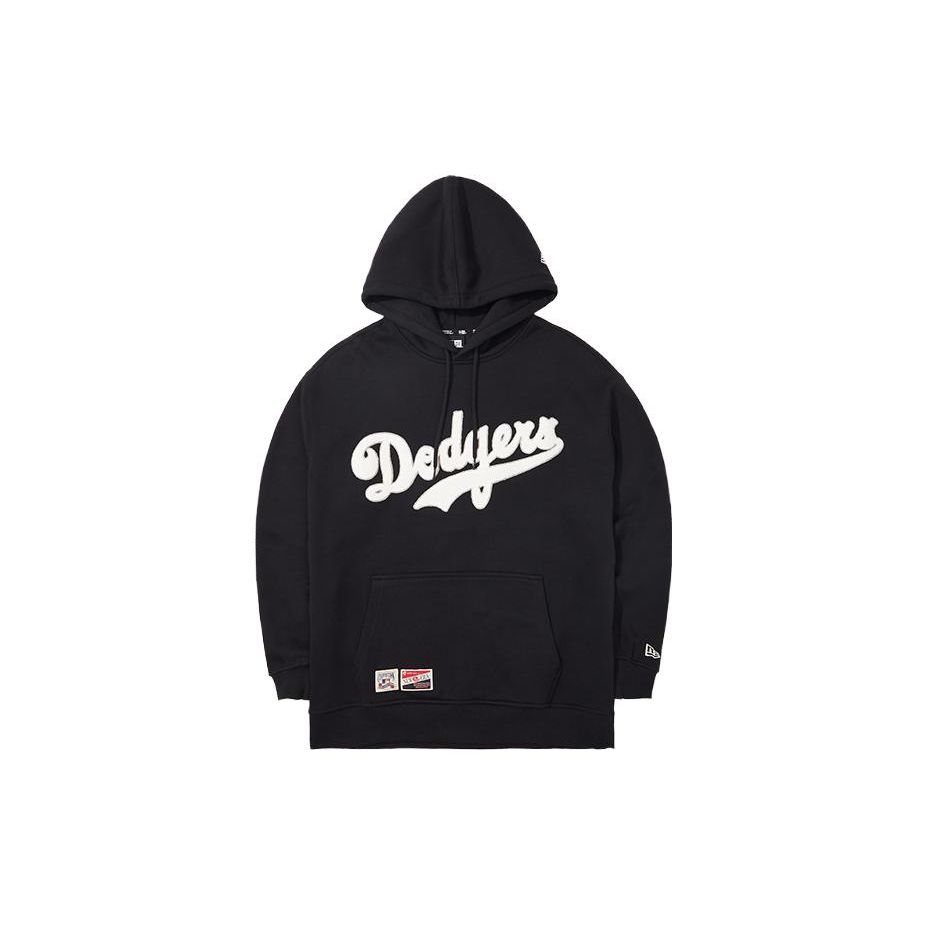 New Era FW23 MLB Los Angeles Dodgers Retro Loose Fleece Letter Embroidered Hoodie Unisex Hoodies Black 13781132
