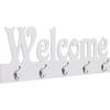 VidaXL Wall-mounted Coat Rack WELCOME White 74x29.5 Cm