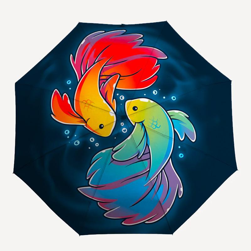 1pc Koi Fish Automatic Umbrella - Automatic Opening And Closing, Sturdy Iron Frame, Portable Folding Design yy251018132