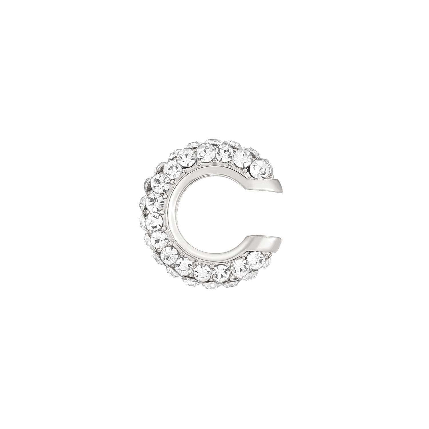 

Fashion Simple C-shaped Full Inlay Zircon Glitter Fake Piercing Earrings for Women Hip-hop Rock Hot Girls Clip Earrings Jewelry