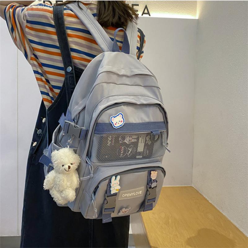 Simple High Capacity Middle School Student Backpack Breathable Waterproof Schoolbags for Girls Birthday Gifts Back To School Season