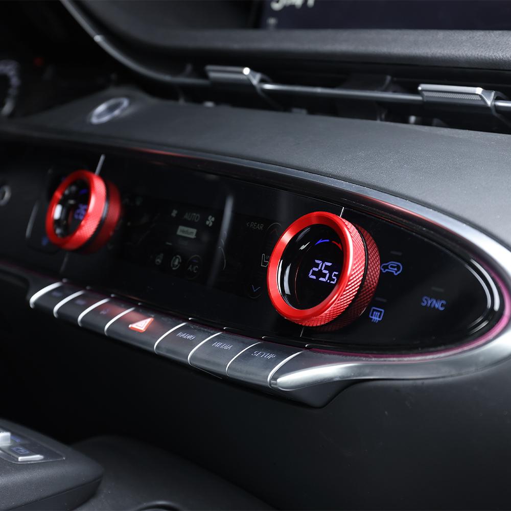 For Genesis GV70 2022-2025 LHD RHD Aluminum Alloy Material Air Conditioner Knob Cover Ring Trim Interior Car Decor Accessories