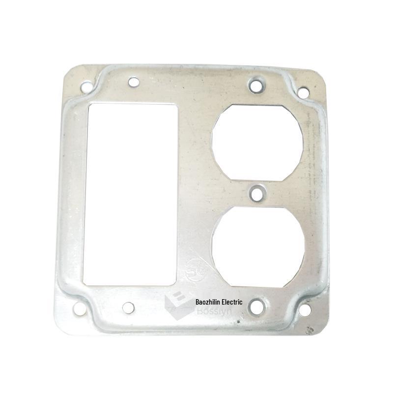 US Standard Double Industrial Switch Socket with Galvanized Panel Faceplate SG4418