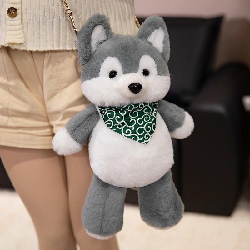Cute Cute Wolf Bag Plush Toy Doll Girl Shoulder Bag Messenger Bag Children'S Soothing Doll