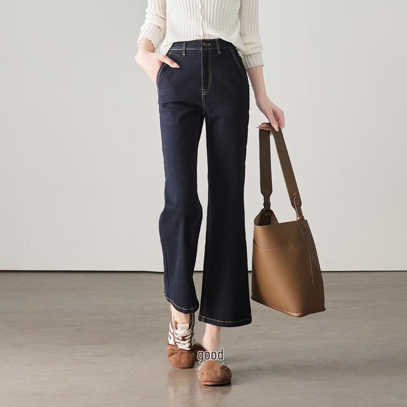 SOFSIL 2026 Spring Women s High-Waist Cropped Flared Jeans 28/L