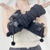New Year Christmas Gift Red Knitted Arm Sleeves Girls Warm Sweet Fingerless Gloves