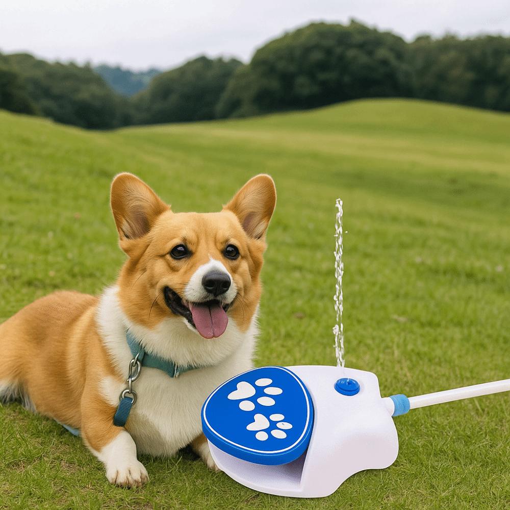 Paw Press Step On Dog Water Fountain Plastic Pet Water Pedal Dog Sprinkler Toy Dog Drinking