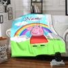 Custom Name Peppa Pig Family Adventure Party Blanket For Couch Bed Plush Cozy Fuzzy Blanket Super Soft Warm Blankets For Fall And Winter 0916108