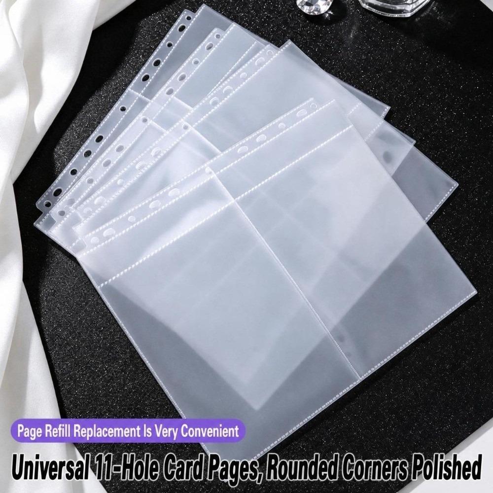 10pcs Small A4 Binder Card Sleeves Pages Single Side Card Album Refill Pages 4/6/7 Inch Postcards