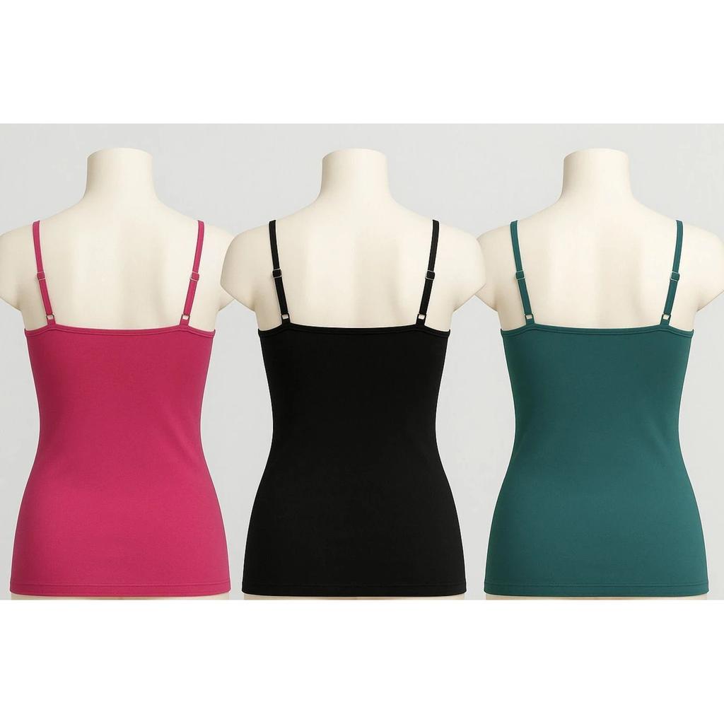 Women's Summer Wear Camisole Cotton Sleeveless Round Neck Tank Top Pack Of 3