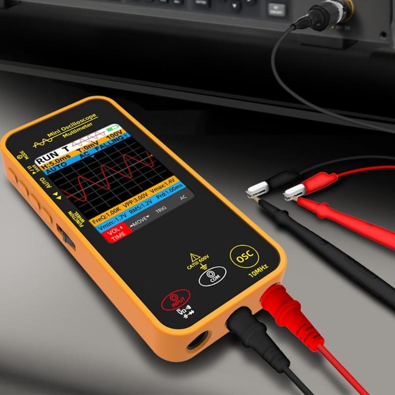 10MHz Handheld Digital Oscilloscope With Multimeter Function 3.2Inch Color Screen For Circuit Testing And DIY Projects