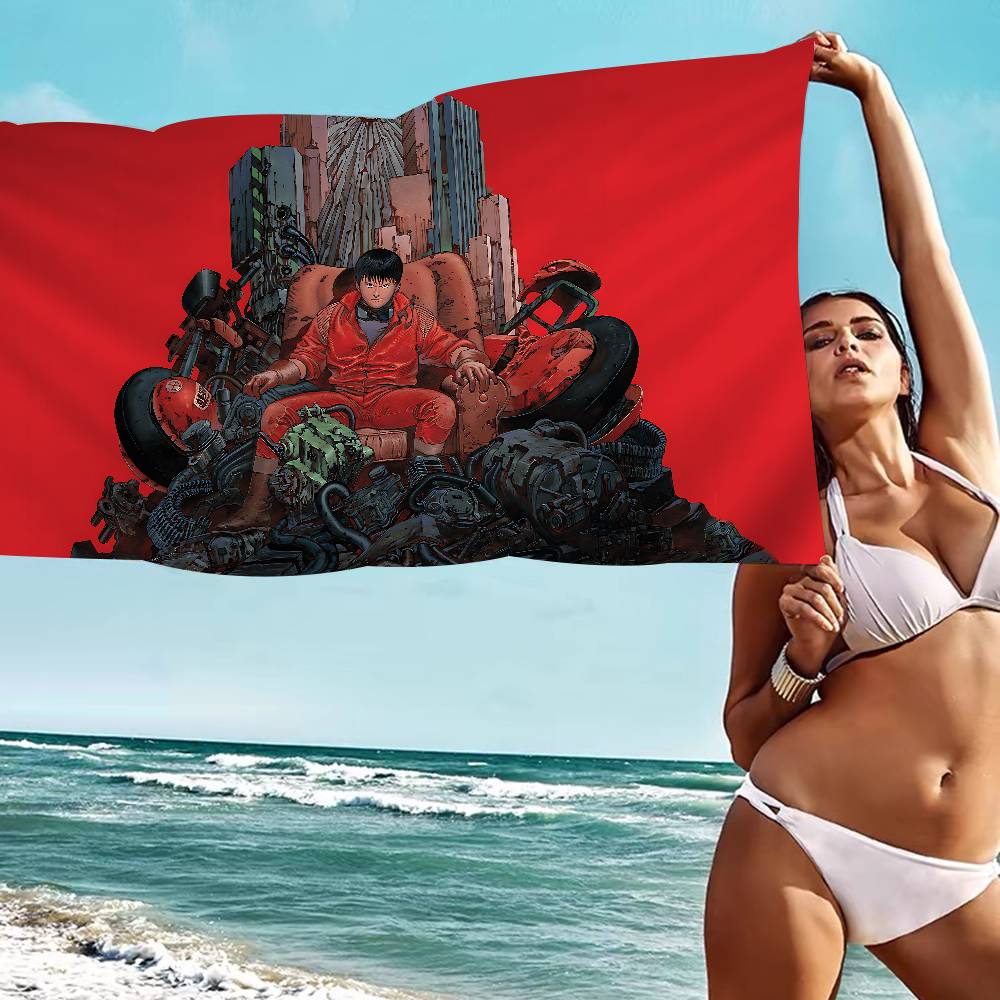 Superpower Energy Body A-akira Bath Towel Microfiber Soft Water Absorbing Breathable For Girl Decorative Cartoon Beach Towel