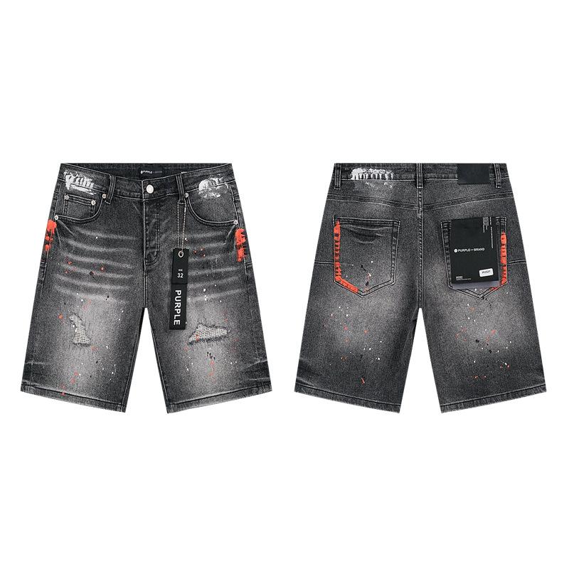 Cross-border Trendy Brand PURPLE BRAND JEANS European and American High Street Loose and Versatile Jeans Shorts Men's and Women's Tide