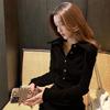 Hepburn Style Women's High-End Waist-Cinched Slimming Dress with Lapel, Perfect for Spring and Autumn.