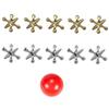 11pcs/set with Red Rubber Bouncy Balls Metal Jacks Metal Jacks and Ball Game  Christmas Gifts