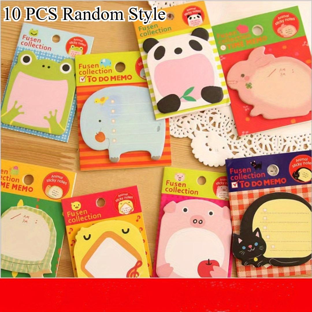 

Cute Cartoon Animal Sticky Notebooks, Creative Animal Cluster Design, Mini Memo Pads, Message Reminder Notebooks