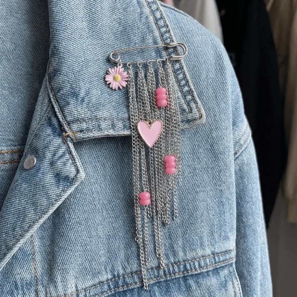 New Multi-Functional Chain Tassel Brooches Adjustable Detachable Beaded Chain Pin Handmade Fixator Trouser Leg Women