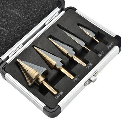 British Black and Yellow Multi-Function Pagoda Step Drill Bit Set for Electric Drills