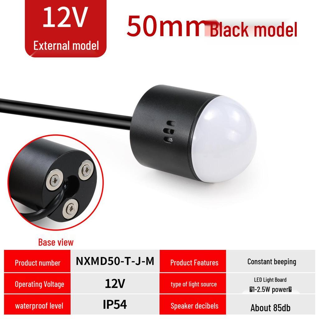 Waterproof LED Magnetic Hemisphere Signal Light: 3-Color, 12V/24V Indicator for Machines