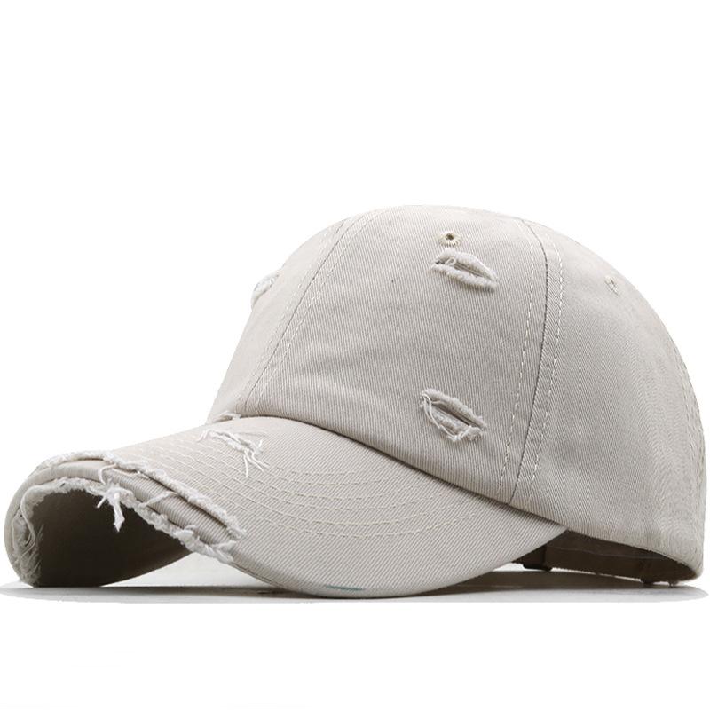 Retro Personality Old Ripped Baseball Cap Men Ins Summer Tide Hip Hop Versatile Soft Top Curved Brim Shade Cap Women