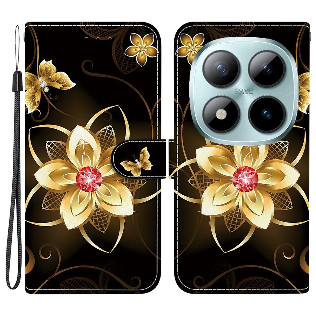 For Xiaomi Poco M8 Pro 5G/Redmi Note 15 Pro+ 5G (Global) Case Pattern Printing Leather Flip Wallet Phone Cover with Lanyard