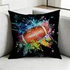 AmericanN Football Sport Pillow Case Square DoubleSided Sofa Cushion Cover Bedroom Bedside Pillow Gift