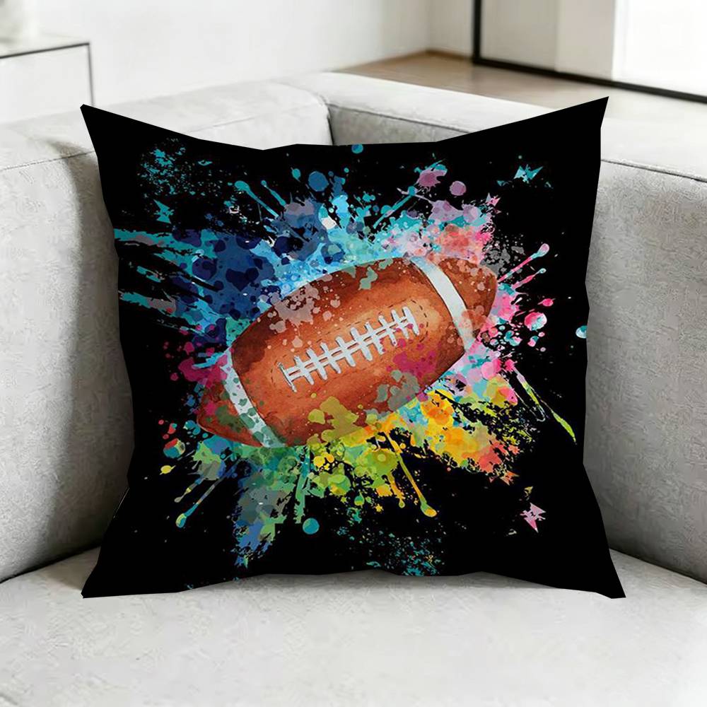 AmericanN Football Sport Pillow Case Square DoubleSided Sofa Cushion Cover Bedroom Bedside Pillow Gift