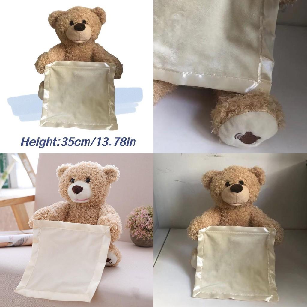 Cute Talking Teddy Bear Plush Toy 35cm Height Rechargeable Shy Face Battery Operated