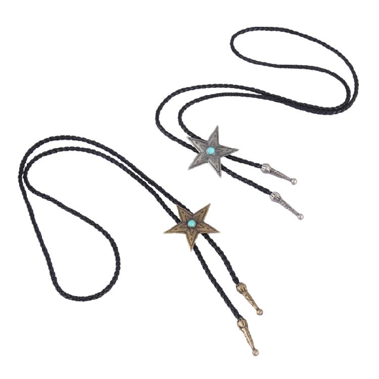 Кожаный плетеный necklace со звездочкой, длинная цепочка, necklace с кисточками для женщин и девушек