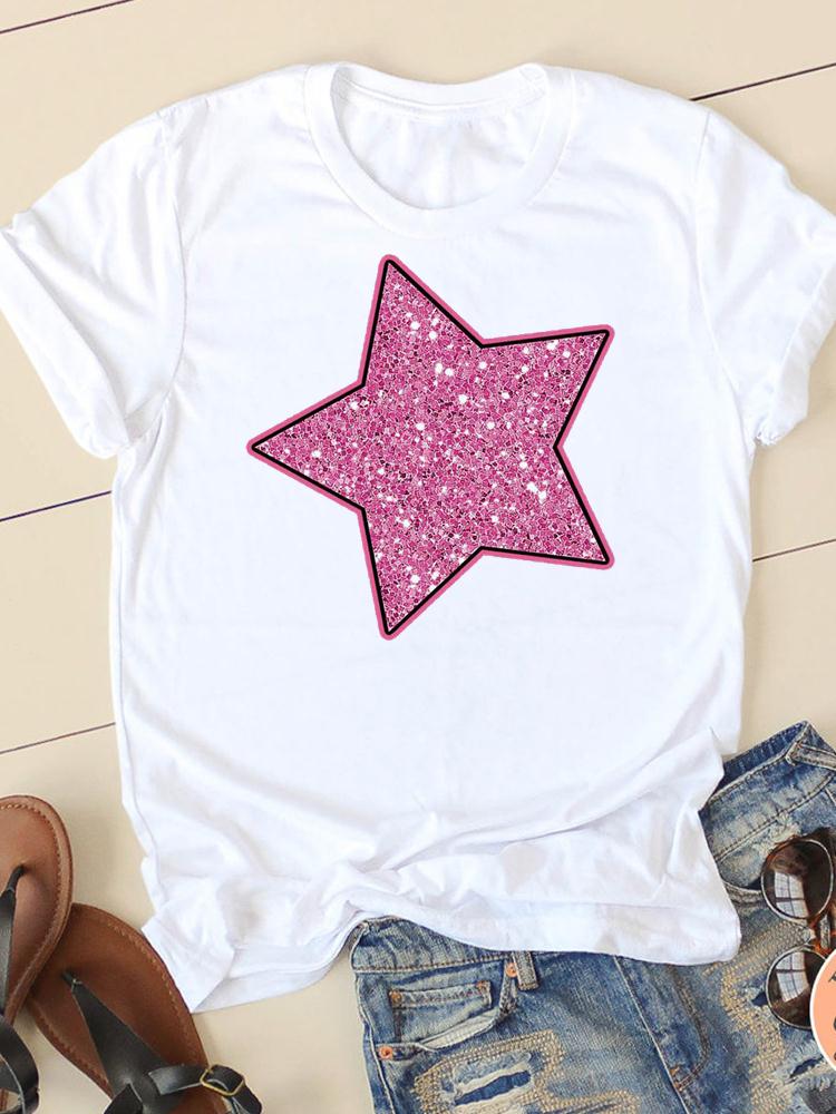 Short Sleeve Watercolor Flamingo Beach Ladies Summer Graphic Tee Tshirts Casual Clothing Women Fashion Female T Print Clothes