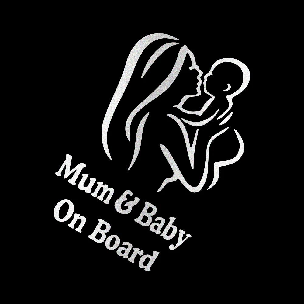 Mum and Baby on Board Sticker Car Warning Safety Creative Vinyl Film Decals Figure Styling Windshield Sticker Decor Accessories