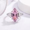 Elegant Pink Zircon Teardrop Adjustable Ring for Women - Trendy Fashion Statement