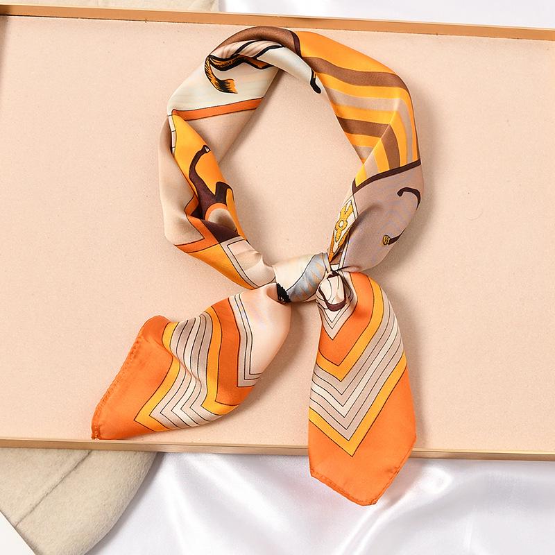 Vysoce kvalitní hedvábný šátek: 70cm Módní dámský čtvercový šátek, Celoroční, Lehký na jaro, podzim, léto, nebo jako stylový doplněk ke košili.