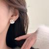 Delicate Camellia Stud Earring For Women Unique Flower Design Ear Stud Temperament White Earrings Daily Jewelry Gift D
