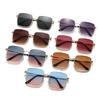 Korean Style Retro Metal Frame Large Square Sunglasses - Anti-UV Celebrity Trend