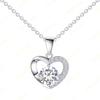 S925 Sterling Silver Heart Stone Necklace for Women - Romantic Everyday Wear, Perfect for Dating & Valentine's Day.