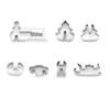 3D Christmas Cookie Cutters Set: Snowman, Reindeer, Sleigh & Tree - Stainless Steel