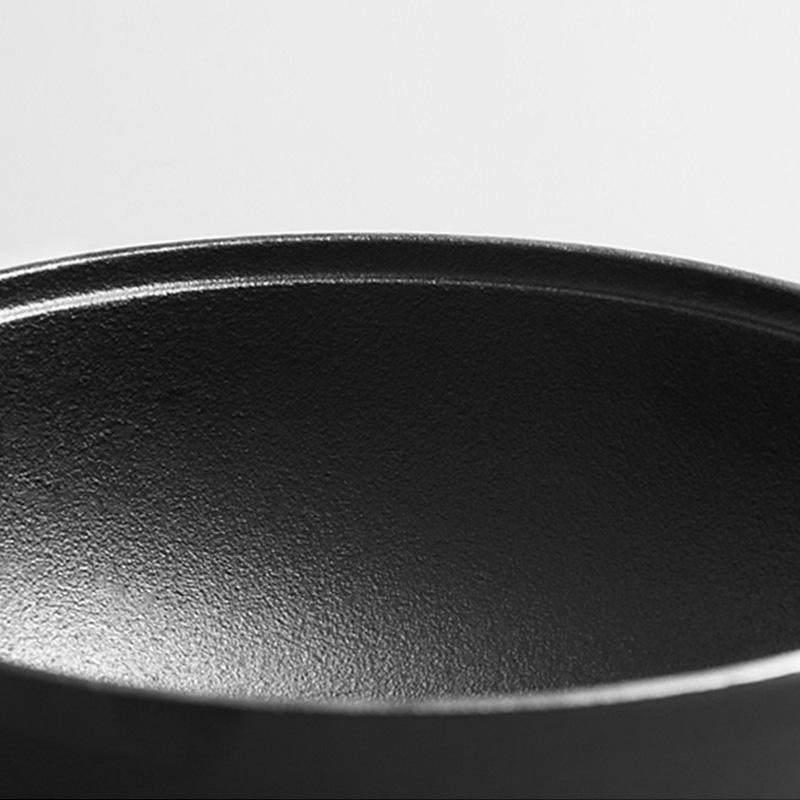 Cast Iron Double Ear Stew & Fry Pan, Non-stick Flat Bottom, Universal for Gas & Induction Cooktops, Large Size.