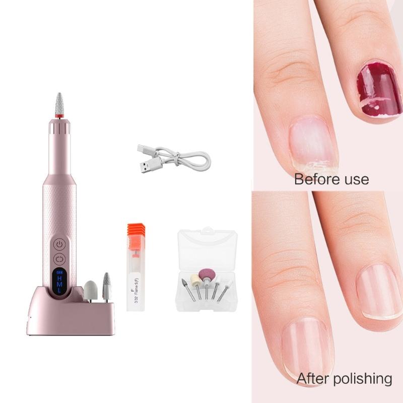Wireless Nail Drill Machine Rechargeable Electric File for Manicure Pedicure
