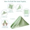 12 Pcs Satin Napkins 30x30cm, Square Smooth Dinner Napkins Silky Satin Cloth Napkins for Wedding Banquet Party Christmas Decor